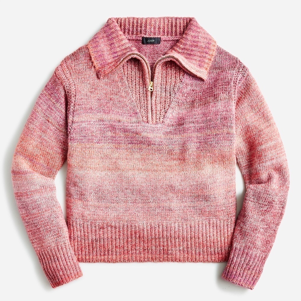 J. Crew Relaxed half-zip stretch sweater in space dye